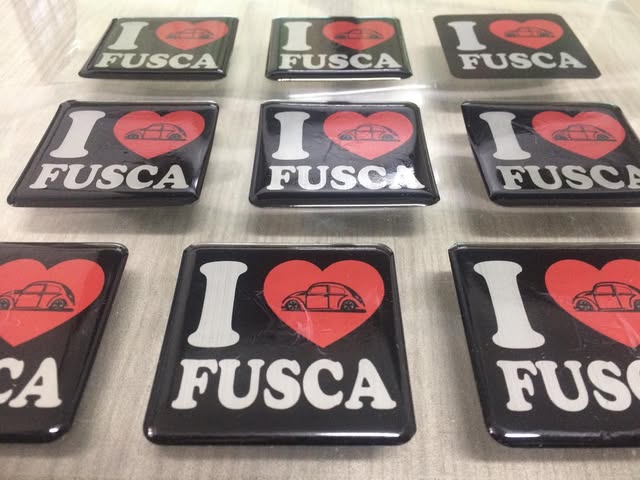 Adesivos resinados quadrados com estampa personalizada